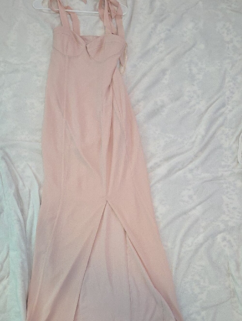 BHLDN /Anthropolgie Blush Pink Maxi Dress with Tie Straps - Picture 7 of 8